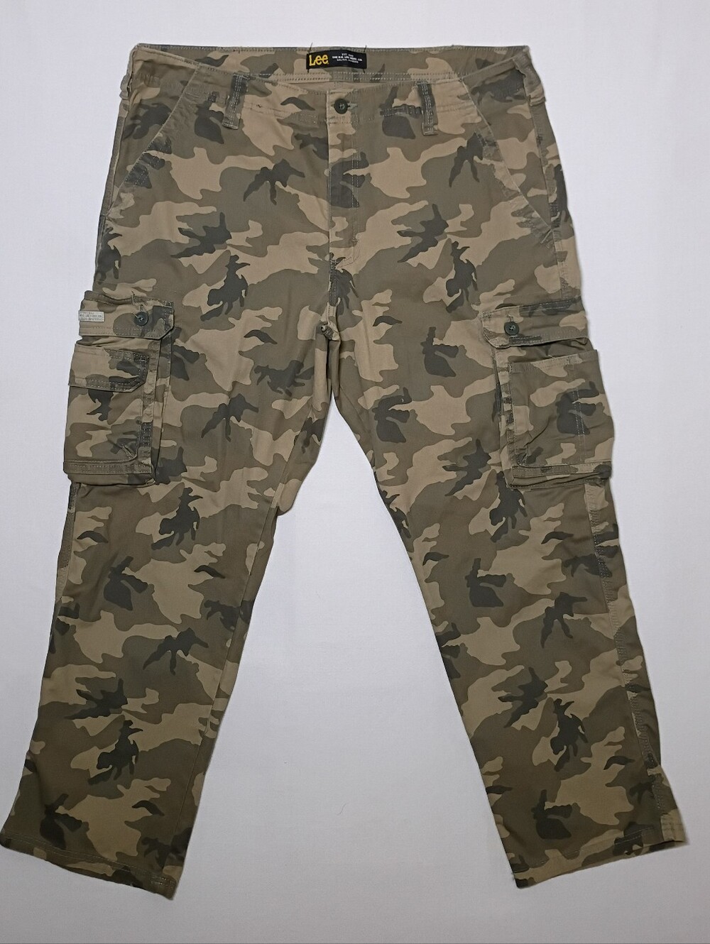 Lee Mens Wyoming Relaxed Fit Camo Cargo Pants 38X29 Stretch Twill 112339634